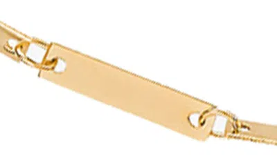 Lana Laser Mini Rectangle Lariat Necklace In Yellow Gold