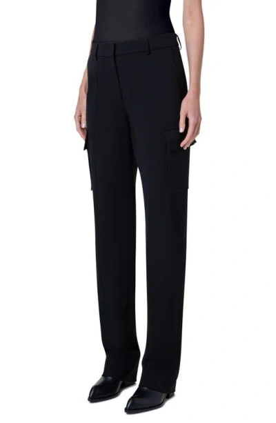 Shop Akris Mel Stretch Wool Cargo Pants In Black