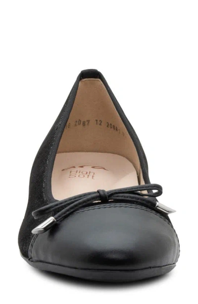 Ara Sonoma Cap Toe Flat In Black