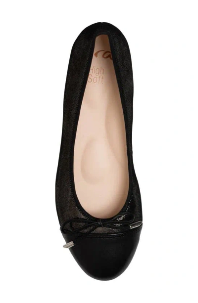 Ara Sonoma Cap Toe Flat In Black
