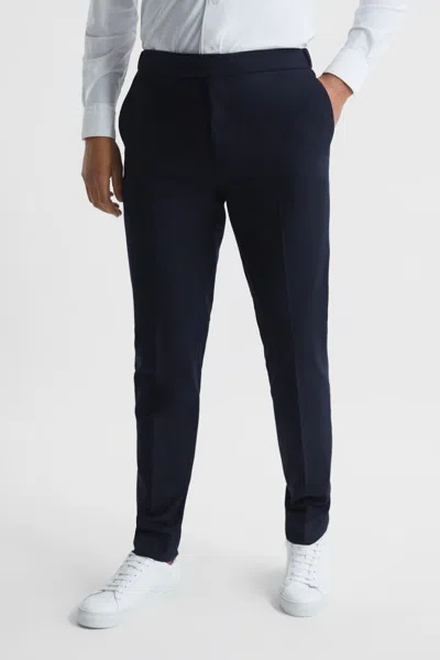 Shop Reiss Found - Navy Drawcord Waist Relaxed Trousers, 34