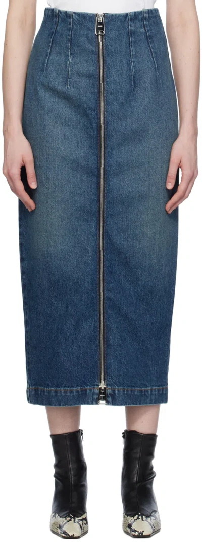Shop Khaite Blue Ruly Maxi Skirt In 5 Stinson