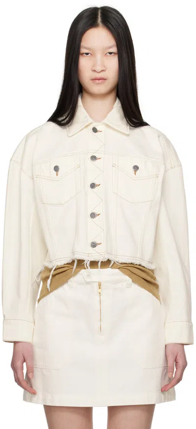 Shop Apc Off-white Natacha Ramsay-levi Edition Sainters Denim Jacket In Aad Ecru