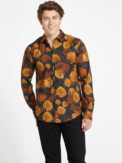 Shop Guess Factory Elroy Printed Shirt In Black