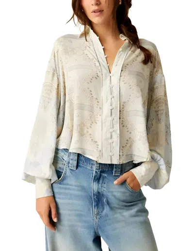 Shop Free People Virgo Baby Button Down Blouse In Blue Combo In Multi