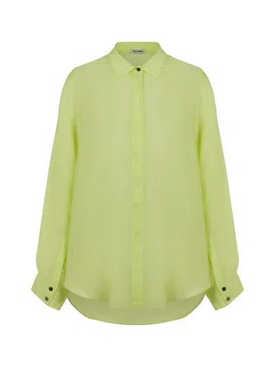 Shop Nocturne Oversized Cuffed Shirt In Green