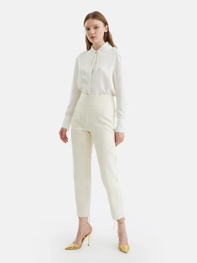 Shop Nocturne High-waisted Carrot Pants In White