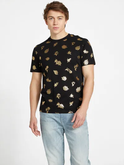 Shop Guess Factory Louis Rose Tee In Black