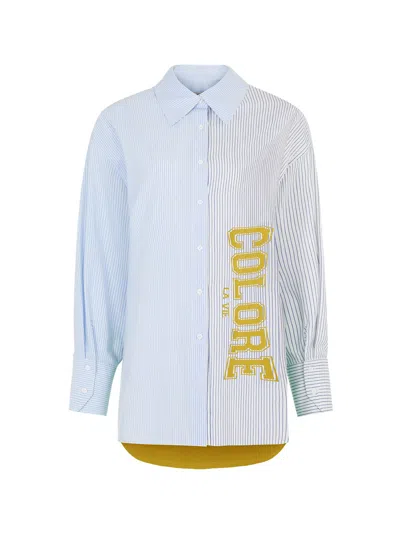 Shop Nocturne Text Print Shirt In Yellow