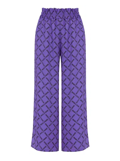Shop Nocturne Comfy Wide Leg Pants In Purple