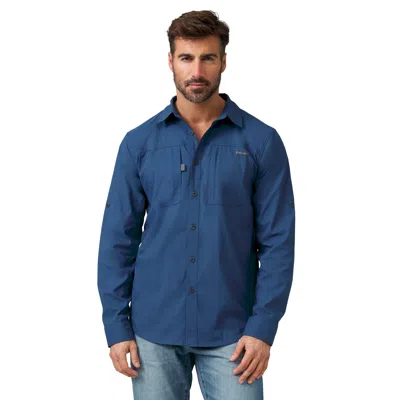 Shop Free Country Men's Acadia Long Sleeve Shirt In Blue
