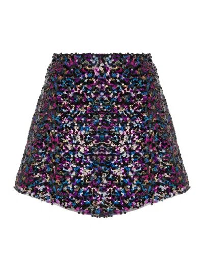 Nocturne Multicolor Sequined Skirt In Multi