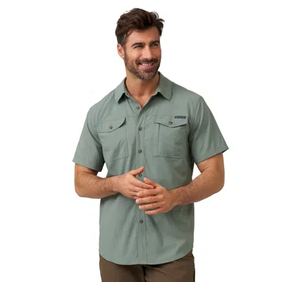 Shop Free Country Men's Expedition Nylon Rip-stop Short Sleeve Shirt In Green