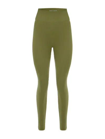 Shop Nocturne Ribbed High-waisted Leggings In Green