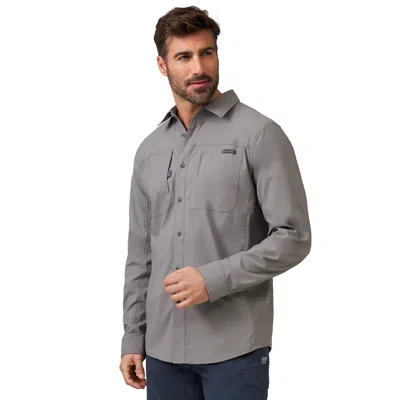 Shop Free Country Men's Acadia Long Sleeve Shirt In Grey