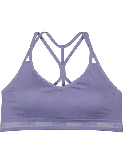 Shop Puma Womens Fitness Running Sports Bra In Purple