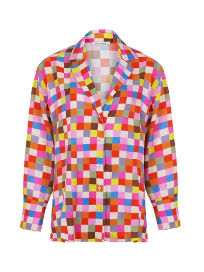 Shop Nocturne Pixel Long Sleeve Shirt In Multi