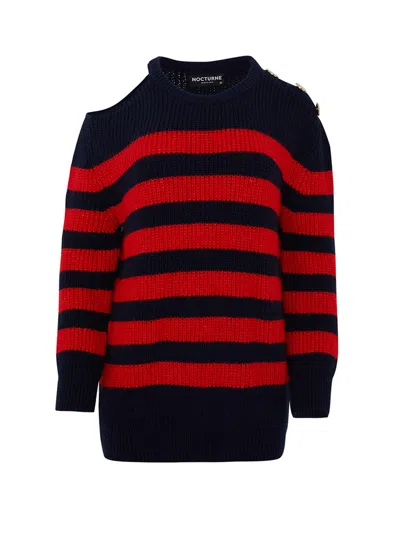 Shop Nocturne Striped Knit Sweater In Multi