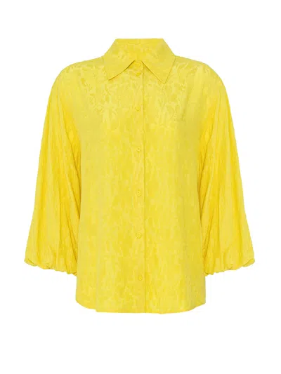 Shop Nocturne Jacquard Comfy Shirt In Yellow