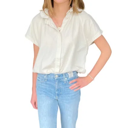 Shop A Shirt Thing Stella Baby Cord Cap Sleeve Top In Ivory In Yellow