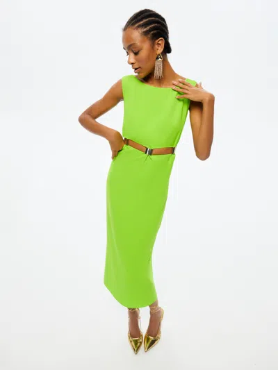 Shop Nocturne Cut-out Maxi Dress In Green