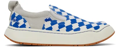 Shop Ader Error Blue & White Log Lad Sneakers