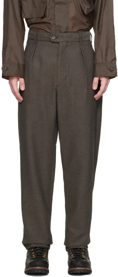 Shop Engineered Garments Brown Carlyle Trousers In Co001 Dk.brown Cp Wa