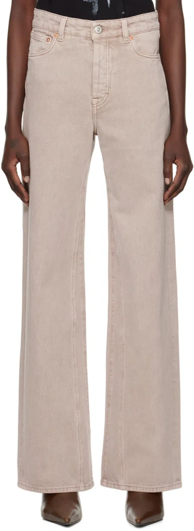 Our Legacy Wide Leg Trible Cut Slouchy Jeans 27cm In Pink Cast