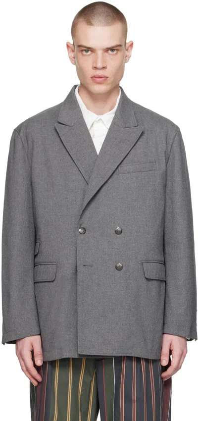 Shop Engineered Garments Gray Newport Blazer In Zt189 B - Grey Pc Ho