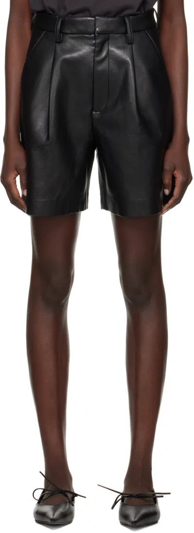 Shop Anine Bing Black Carmen Leather Shorts