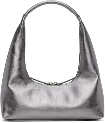 Shop Marge Sherwood Gunmetal Integrated Strap Shoulder Bag In Grey Foiled Plain