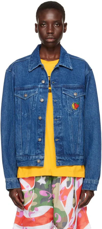 Shop Sky High Farm Workwear Navy Perennial Denim Jacket In 1 Blue