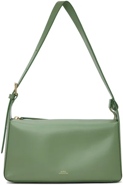 Shop Apc Green Virginie Baguette Bag In Kaz Jade