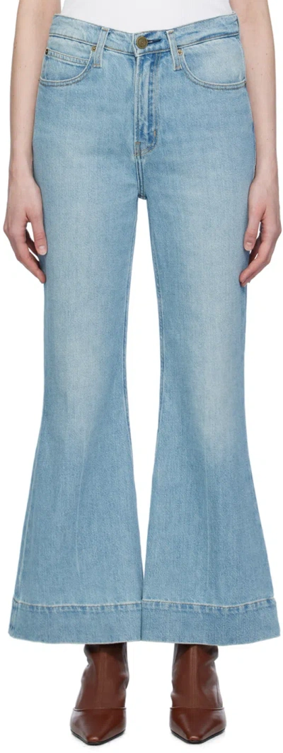 Shop Frame Blue 'the Extreme Flare Ankle' Jeans In Lovejoy