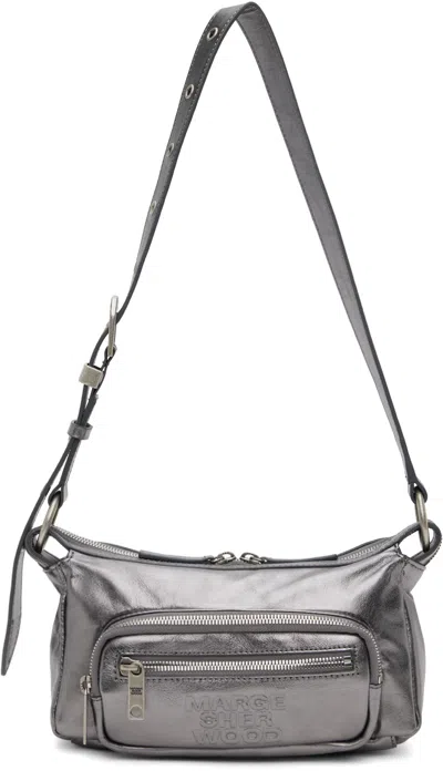 Shop Marge Sherwood Gunmetal Outpocket Mini Bag In Grey Foiled Plain