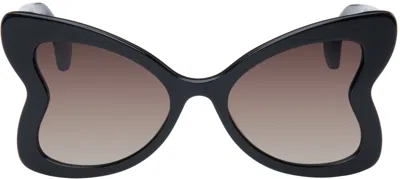 Shop Vivienne Westwood Black Athalia Sunglasses In 001 Gloss Black