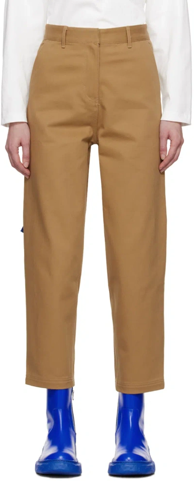 Shop Ader Error Beige Significant Flag Trousers