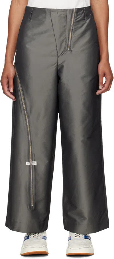 Shop Ader Error Gray Fraven Trousers In Charcoal