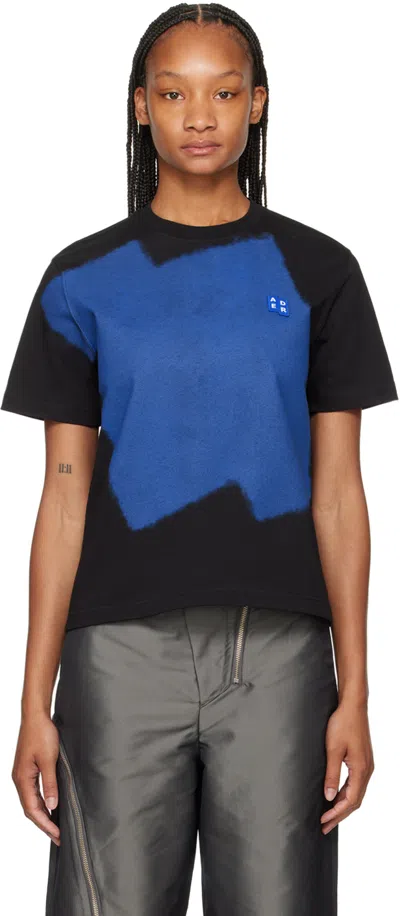 Shop Ader Error Black Significant Trs Tag T-shirt In Noir