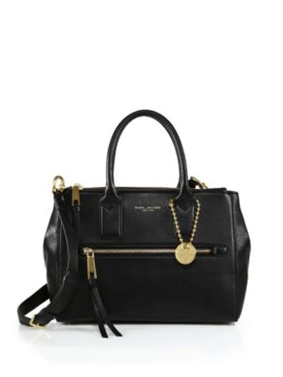 Shop Marc Jacobs Recruit East-west Leather Tote In Black