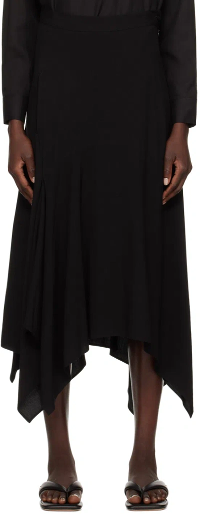 Shop Y's Black Asymmetric Midi Skirt In 2 Black