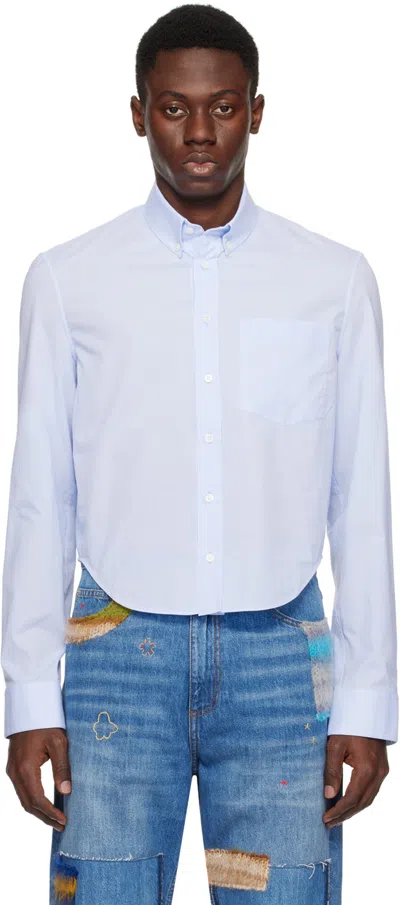 Shop Marni Blue Cropped Long Sleeve Shirt In 00b21 Light Blue