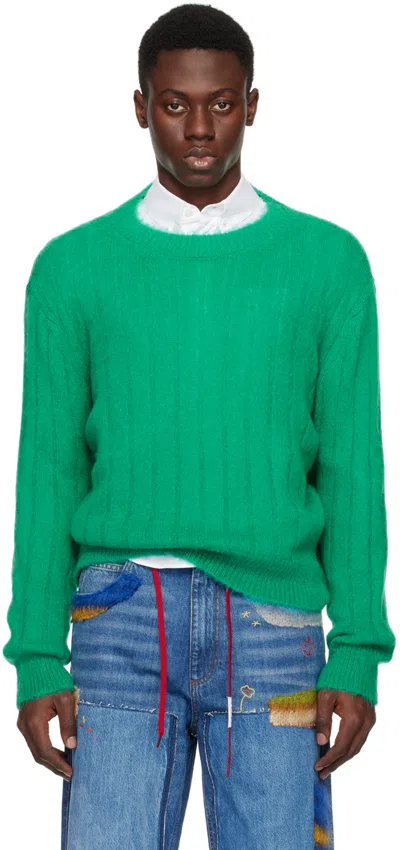 Shop Marni Green Crewneck Sweater In 00v62 Sea Green