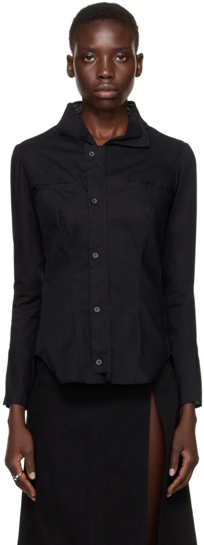 Shop Yohji Yamamoto Black High Neck Blazer In 2 Black
