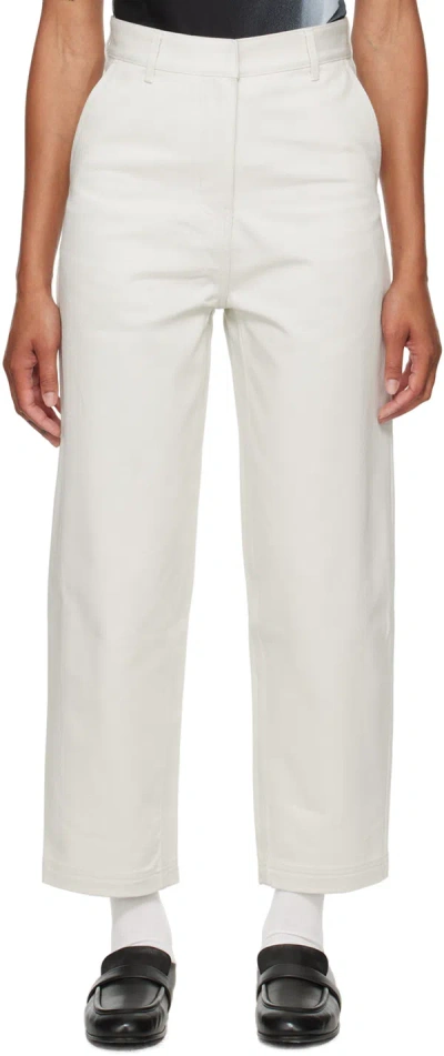 Shop Ader Error Off-white Significant Cropped Trousers In Ivory