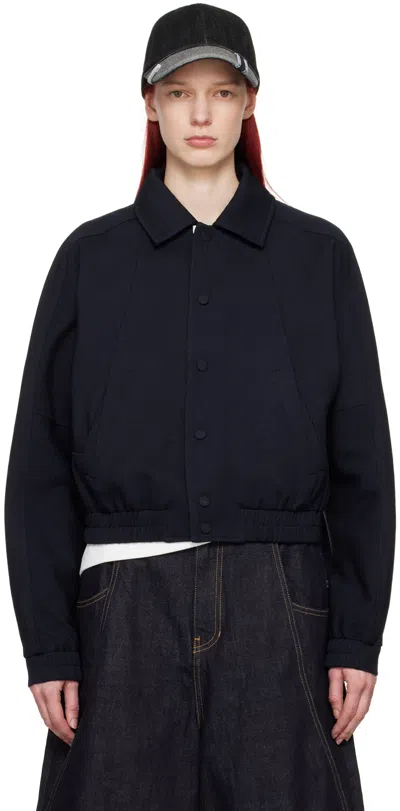 Shop Ader Error Black Oversized Jacket In Noir