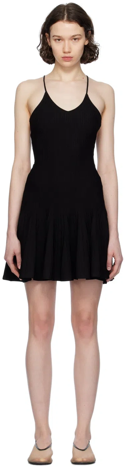 Shop Khaite Black Low Back Minidress In 200 Black