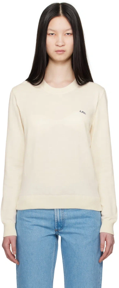 Shop Apc Off-white Victoria Sweater In Aad Ecru
