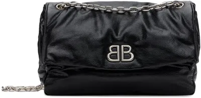 Shop Balenciaga Black Monaco Medium Chain Bag In 1000 Black