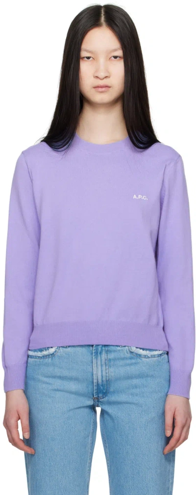 Shop Apc Purple Vera Sweater In Hae Lavande